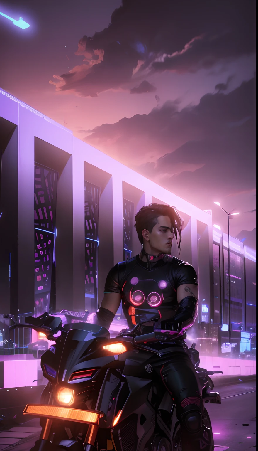 Change background cyberpunk handsome boy, realistic fact, 8k, ultra realistic