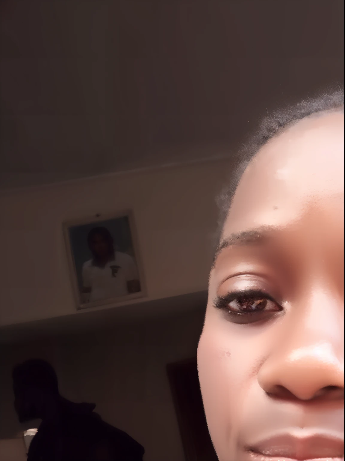 there is a woman that is brushing her hair in the mirror, with brown skin, face picture, selfie of a young woman, she is about 1 6 , face is brightly lit, frontal picture, 8k selfie photograph, 2 7 years old, lovely delicate face, detailed flawless face, very clear face, selfie shot straight on angle, 2 4 years old