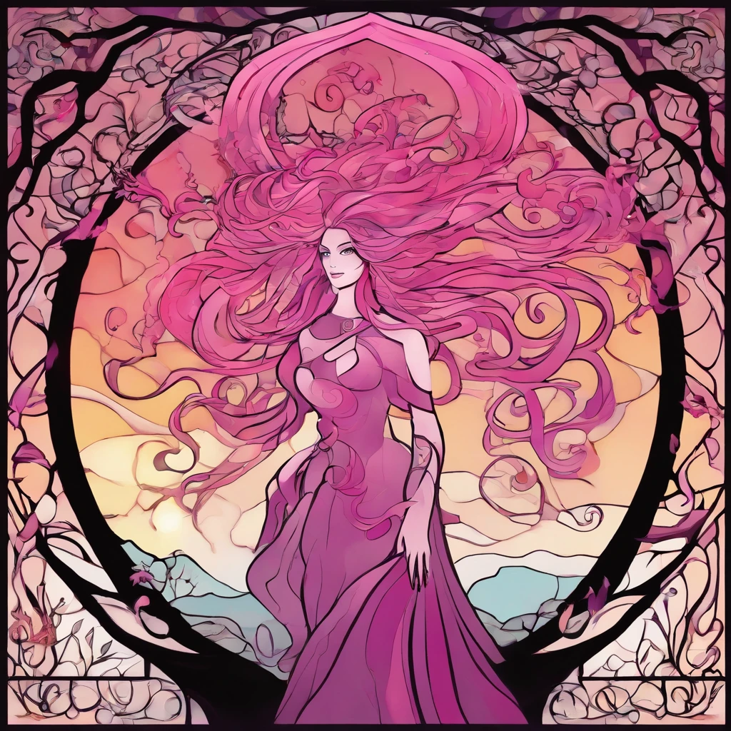 (a pink-haired demon woman,spells:1.1,glowing:1.1)(illustration)(best quality,ultra-detailed,realistic:1.37),demonic witch(demonic:1.1)(magic:1.1)(forest)(dark and mysterious,ominous atmosphere),casting powerful spells,creating magical energy(magic:1.1),vibrant pink hair(swirling pink hair)(flowing pink hair),horns(devil horns:1.1),piercing red eyes,enchanted scepter(magical scepter),elaborate dark robe,glowing magical sigils,fiery embers swirling(magical embers:1.1)(glowing embers),magical aura(glowing aura),eerie shadows,otherworldly presence(presence),sinister smile,nightfall in the background(dark night:1.1)(moonlit forest),lush and dense foliage(twisted trees)(mystical plants:1.1),mystical particles(swirling particles)(floating particles),ethereal glow(ethereal:1.1)(soft glow),faint moonlight breaking through the trees,haunting and captivating(scary atmosphere),bewitching beauty,wide range of colors(vivid colors)(contrasting colors),mystical realm,impressive details,dynamic composition,mesmerizing artwork,photorealistic style(picasso style),impressive shading and lighting,explosive energy,magical atmosphere(fantasy atmosphere),dreamlike scene
