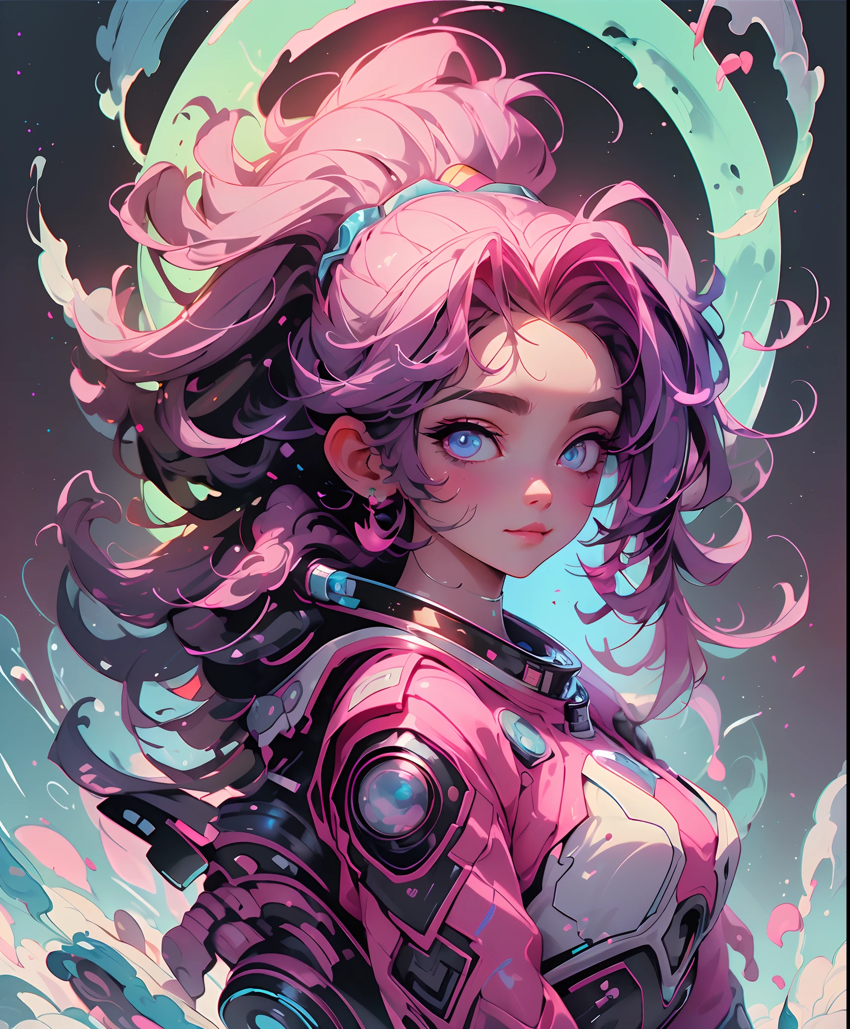 (best quality,4k,8k,highres,masterpiece:1.2),ultra-detailed,(realistic,photorealistic,photo-realistic:1.37),astronaut girl,vaporwave aesthetic,beautiful,detailed eyes,detailed lips,extremely detailed eyes and face,long eyelashes,colorful,smiling,rainbows,pastel colors,glowing lights,neon atmosphere,lush garden background,vibrant atmosphere,retro style,surreal,digital art,80s vibes,aesthetic art,synthetic materials,shiny surfaces,astronaut suit,pink and blue theme,star-filled sky,peaceful,futuristic,calm expression,relaxing environment,vivid colors,soft gradients,dreamy atmosphere,pristine white clouds,fantasy setting,serene gaze,aesthetic composition,ethereal vibes,cosmic energy,expressive colors,perfect lighting,ethereal beauty,amazing art,seamless blend,mesmerizing,eye-catching,alluring,visual delight,transcendent artwork,inspiring creativity.