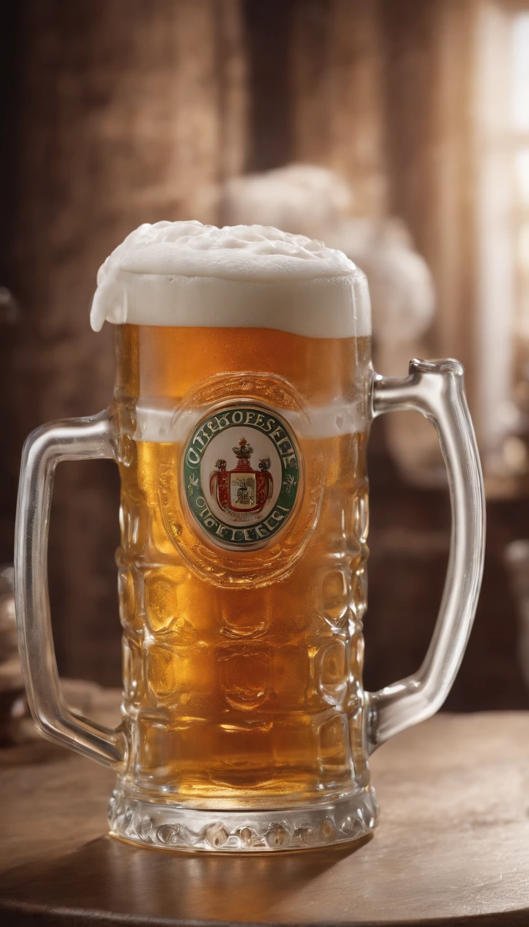 (((Photorealistic Oktoberfest Beer Mug Cheers with "The Cottage" Logo)))
Type of Image: Photograph
Subject Description: A photorealistic scene featuring an Oktoberfest beer mug held in a cheers gesture, with "The Cottage" logo prominently displayed. The beer mug should be filled with frothy beer, and the logo should be designed to stand out and attract customers effectively.
Art Styles: Realistic, Product Photography
Art Inspirations: Professional product photographers known for creating appealing visuals
Camera: DSLR, Macro Lens (100mm)
Shot: Close-Up, Emphasizing the Beer Mug and Logo
Render Related Information: High Resolution (4K), HDR, Studio Lighting to Highlight Logo and Beer Froth