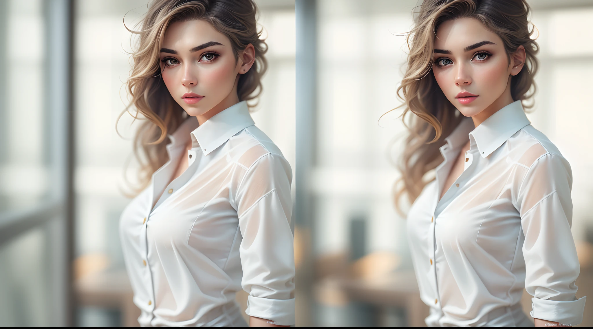 one pretty woman, dressed in white shirt, Full body portrait, nice perfect face with perfect face, hyper realistic concept, 8K resolution, photography quality, Posing for a photo, photograph realistic,