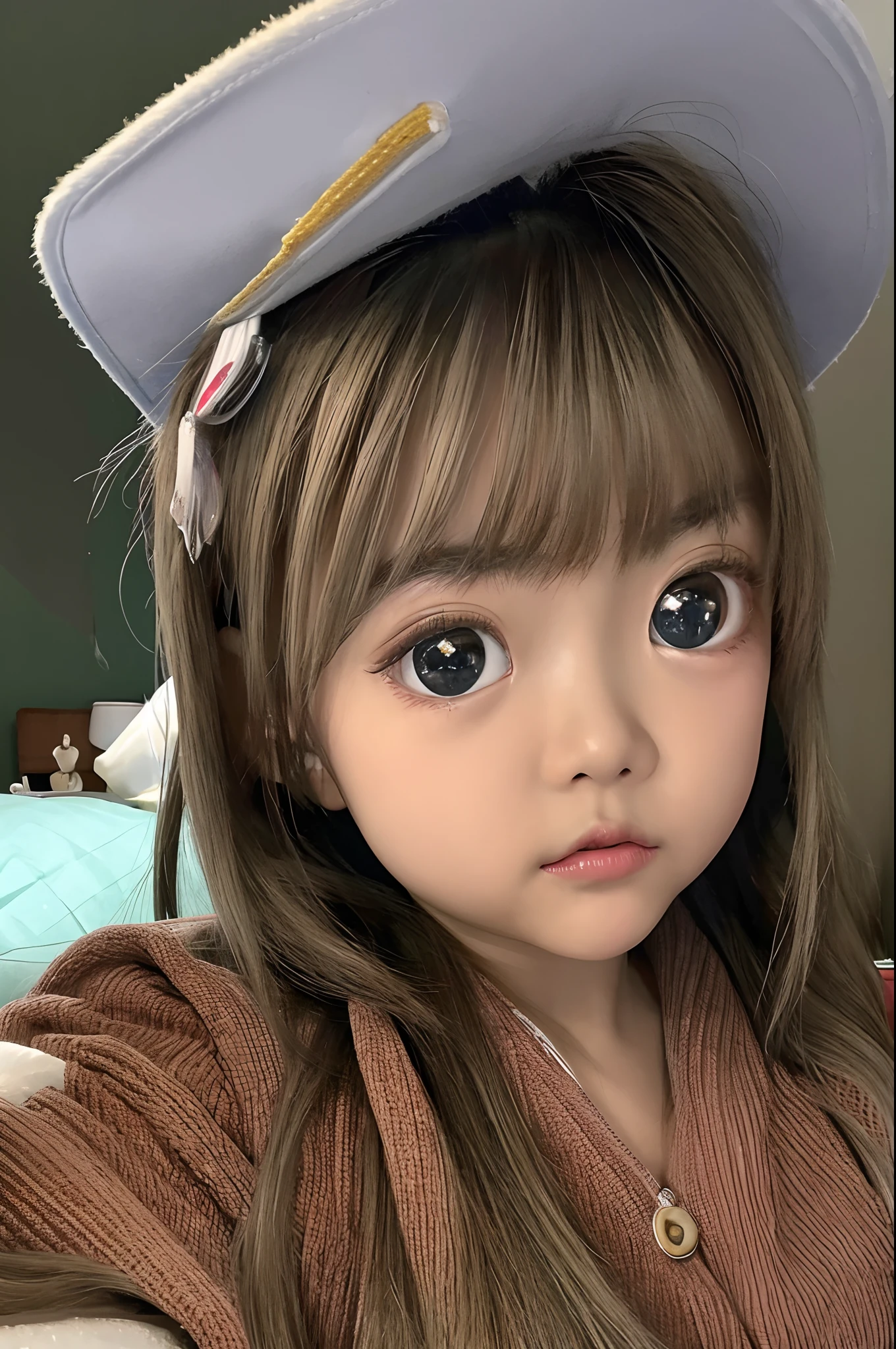 There was a who raised her hand to her face, cute round slanted eyes, big round cute eyes, with cute doting eyes, beautiful light big eyes, adorable big eyes, big beatiful eyes, she has a cute expressive face, Big cute eyes, shocked expression, adorable big eyes, cute and friendly eyes, Huge eyes, Prominent large eyes 8K ultra-clear,Wallpapers,Realiy,chineseidol