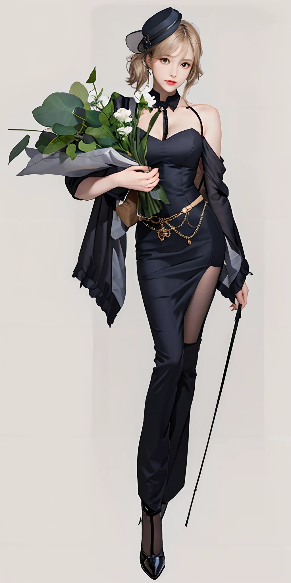 !!!British style!!!, Vintage British lady style, blacksilk, Full-body details are visible, Ultra high quality, Perfect leg shape, Perfect chest, perfect body figure, highly detailed whole body, high texture detail, extremely detaile, Extremely detailed eyes and face, 美丽细致的眼睛, Light on the face, An extremely delicate beauty, Extreme meticulousness, finedetail, edge lit, Highly meticulous, flawless perfection, Focus Clear, Eye for details,