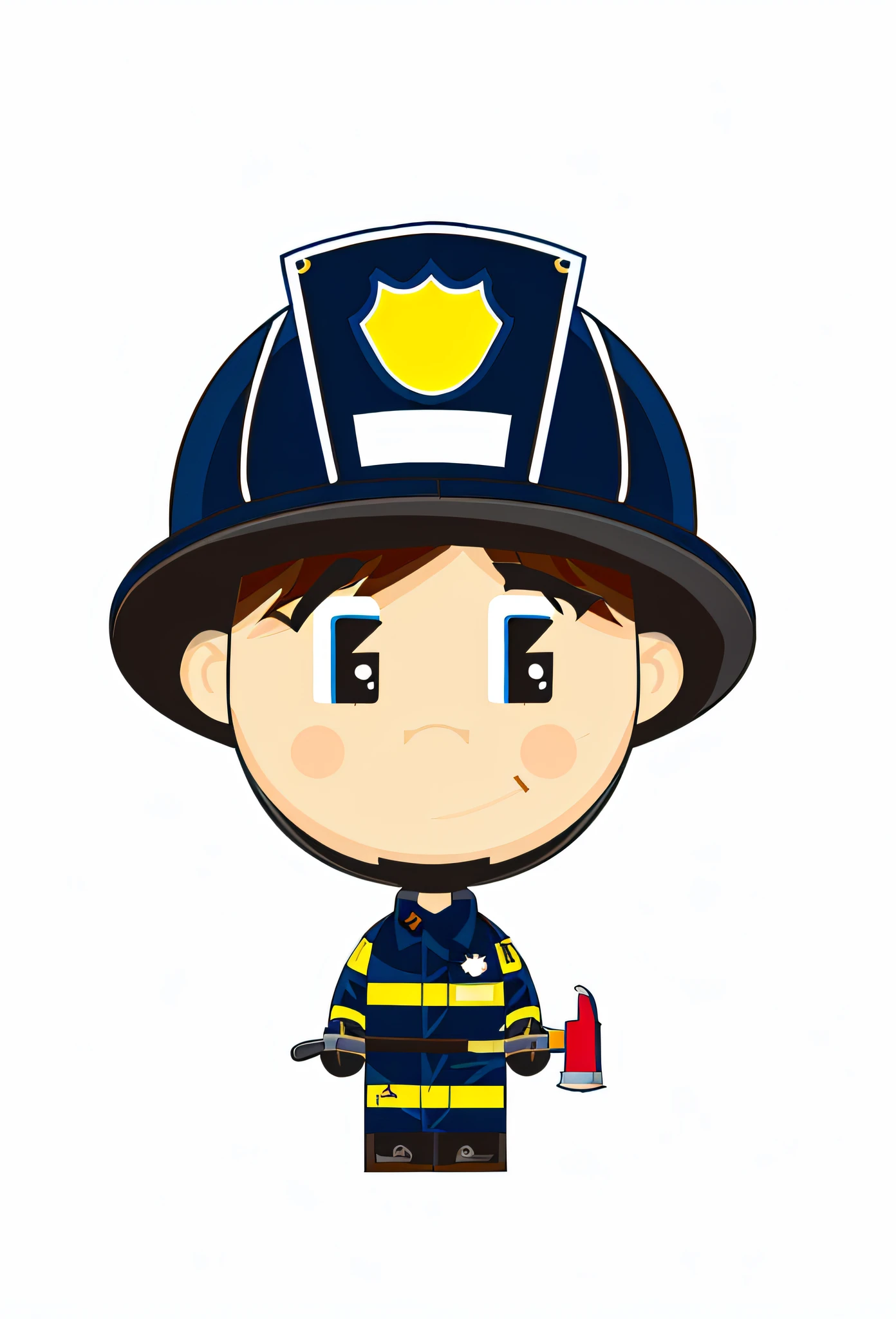 Cartoon firefighter with fire hydrant and fire hydrant, Young female firefighter, fireman, fireman, Character Design Police Man, Character Design Police Man!!, Firefighter Sam, Cute boy, brave police j decker face, Created in Adobe Illustrator, ???, police officers!!, police officers, made in adobe illustrator, dark bg, bobby, 2D illustration, 2 d illustration