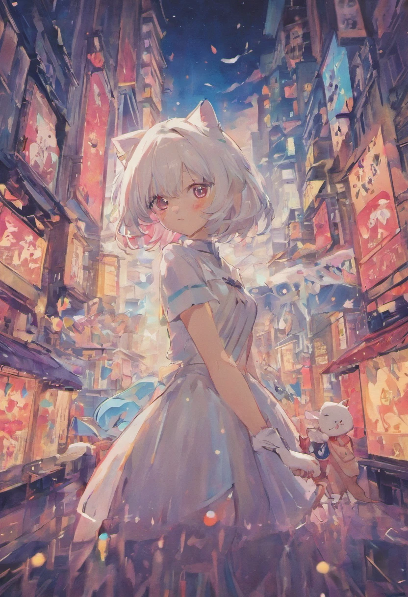 White and black cat