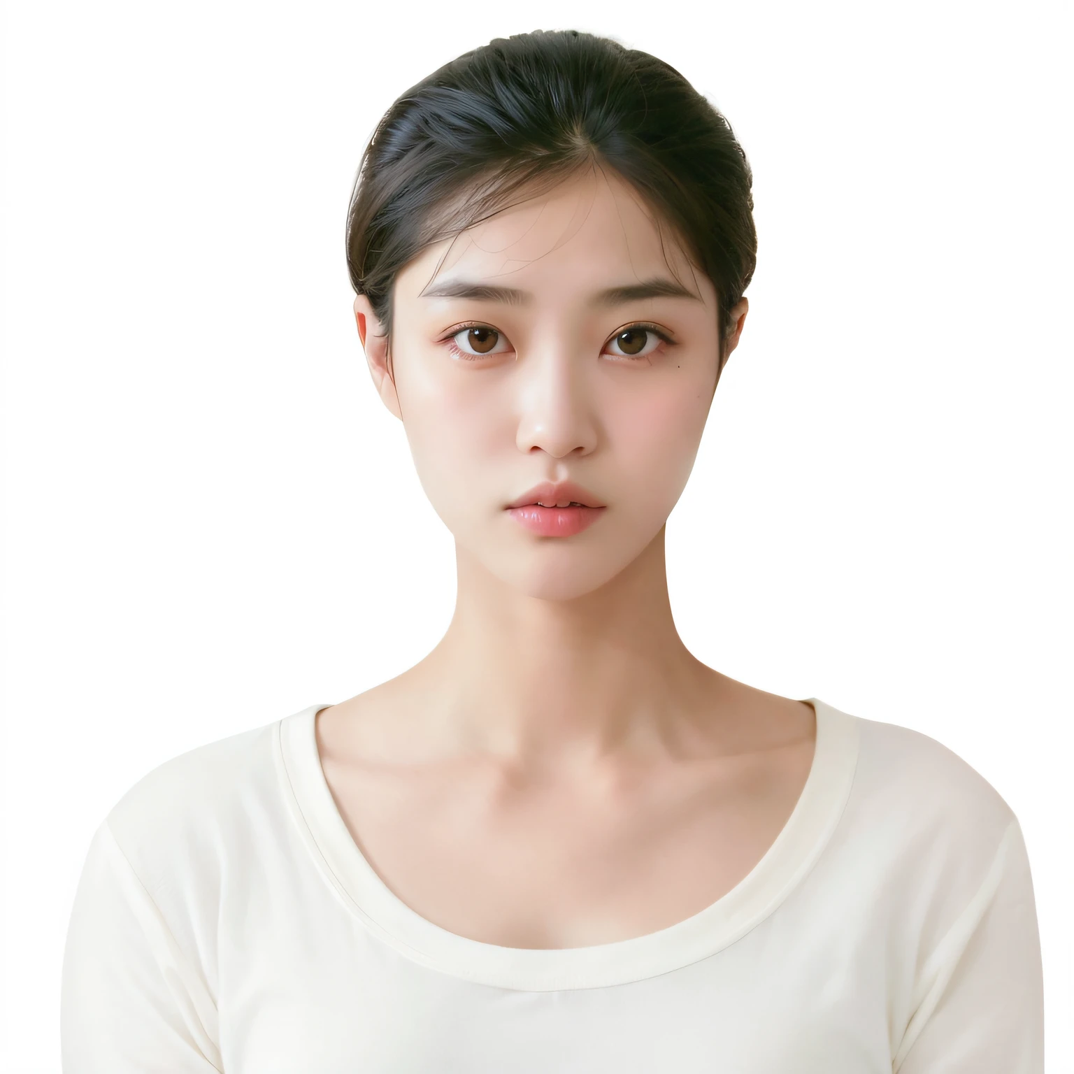 The short-haired Arad woman looks at the camera, Korean symmetrical face, Kim Hyun-joo, jiyun chae, shin min jeong, Korean woman, Choi Hyun-hwa, jaeyeon nam, Kwak Ji-young, jung gi kim, south east asian with round face, Kim Tae-joon, jin kim, Yoon Se-hyun overalls