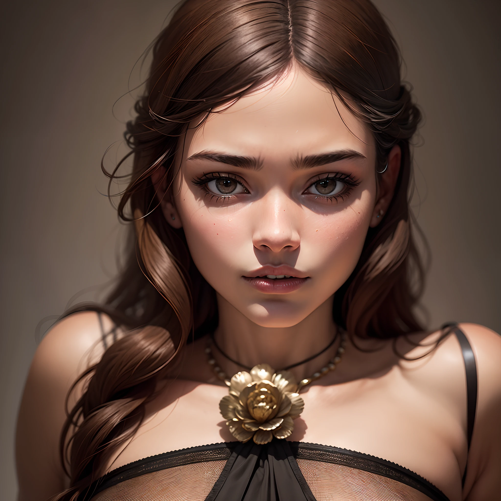 Brown woman with exceptional photo-realistic quality, making it difficult to distinguish whether the person is real or not
