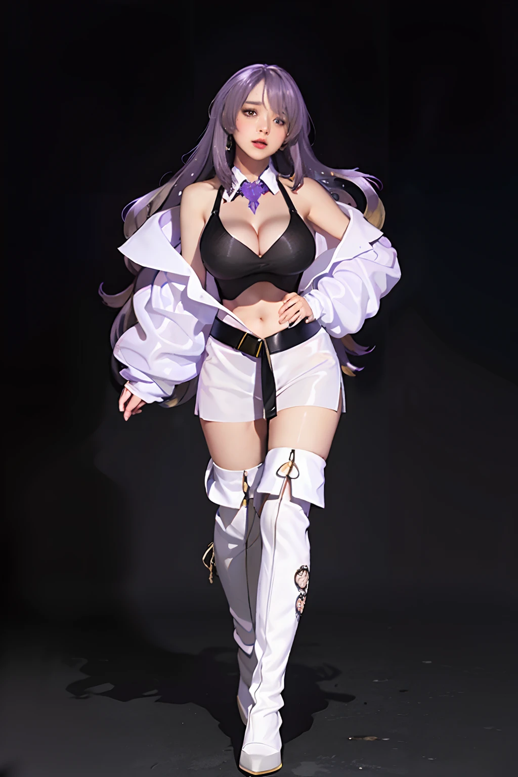 Big tits,（gigantic cleavage breasts：2.0）,see-through transparent clothes,purple hair,fullbody view,dakimakura