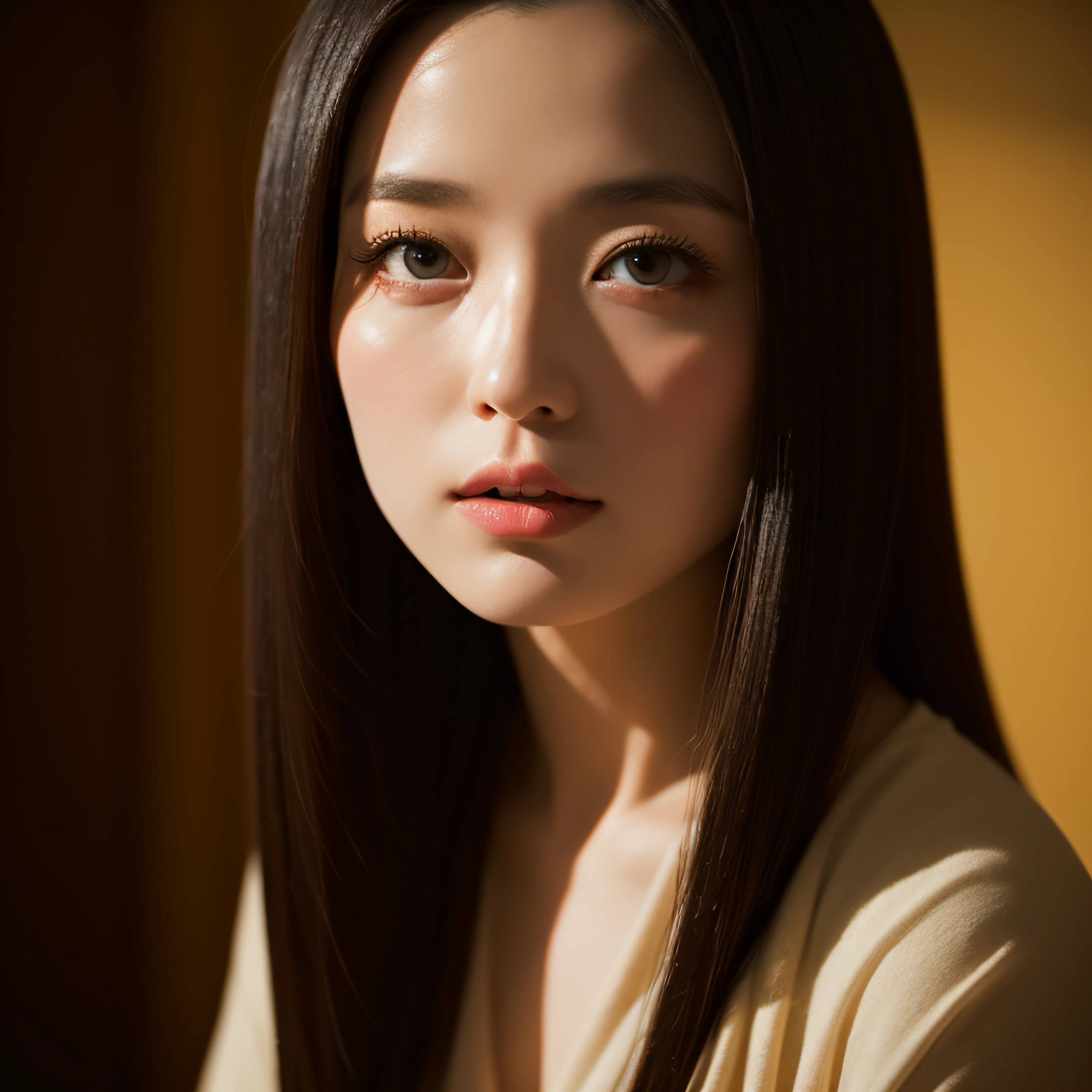 (Raw photo, Best Quality), (Realistic, photographrealistic: 1.3), Best Quality, Highly detailed, masutepiece, Hyper-detailing, Illustration, 1 girl, Paintings and foreheads, The upper part of the body_Body, Dynamic Angle, world masterpiece theater, Messy_long_hair, Best Quality, extremely detailed CG unified 8k wallpaper, inky, amazing, Cinematic lighting, lens_f lare,dunhuang_Style