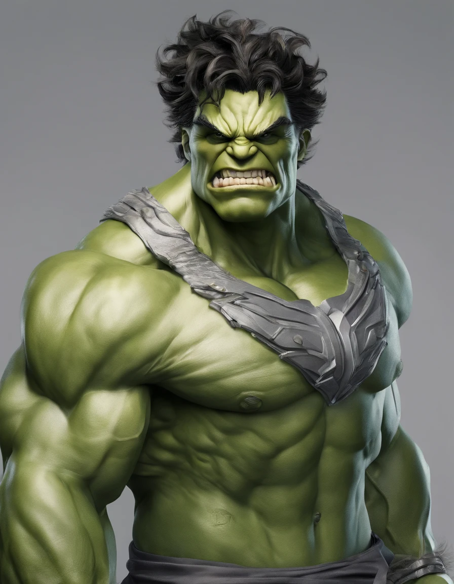 Full body view of the Hulk and Super Saiyan combo，tmasterpiece，high detal，best qualtiy，A high resolution，16k，in a panoramic view，hyper HD：： --v 5