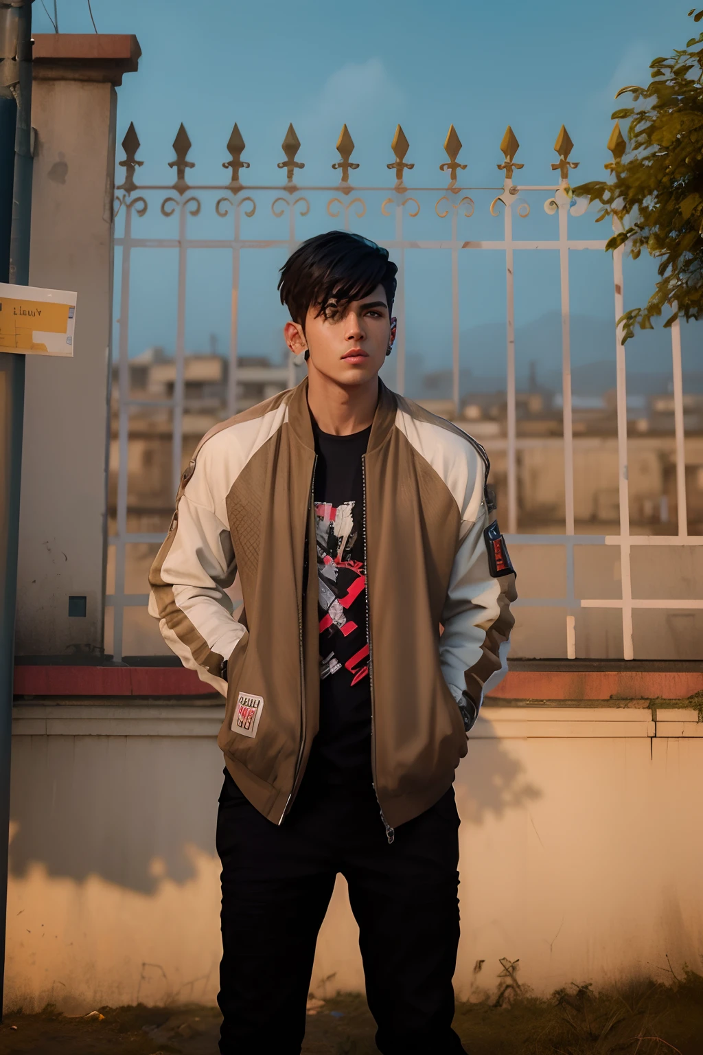 Change background cyberpunk handsome boy realistic 8k, utra