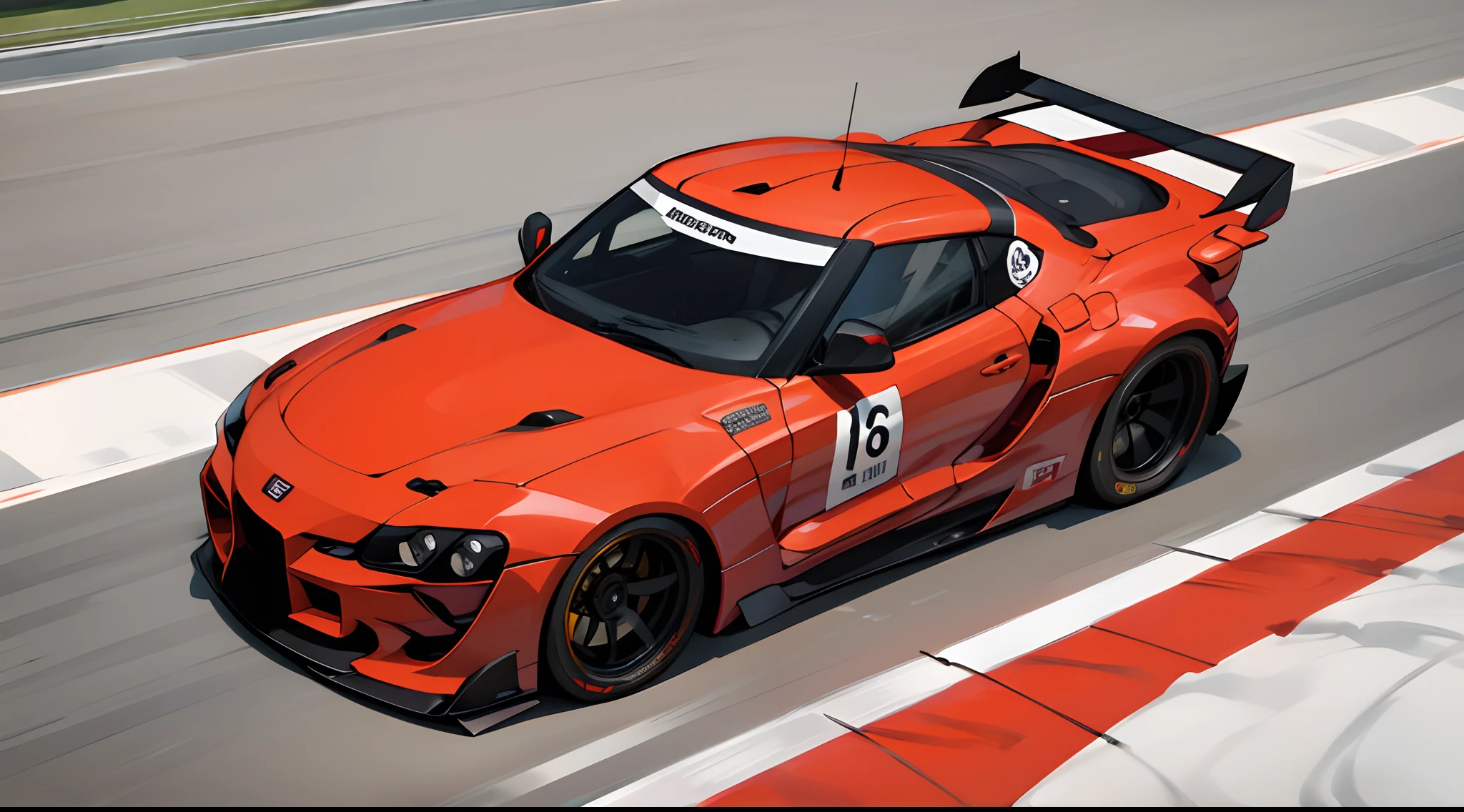 Supra car with gtr in racing track