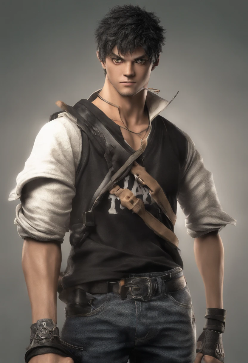 bonito 1boy, Roronoa Zoro, olhar irritado, (um olho fechado), cicatriz no olho, cabelos verdes. sozinho, corpo inteiro, ((((master part))), ((best quality)), (extremamente detalhado), sombras escuras intensas, The lighting, HDR, good composition, dynamic pose, olhos negros, roupas escuras modernas da moda, Fundo desfocado, Rua da Cidade Noturna