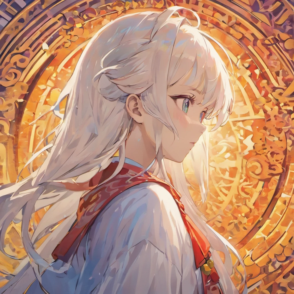 (White background:1.4),(Silhouette of a girl's head, Eyes closed, Colorful long hair, Oriental elements),(Chinese Illustration:1.3,paper art:1.3, Quilted Paper Art:1.2),( Reasonable design, Clear lines, High Sharpness,Best Quality, Very detailed, masutepiece, Movie Light Effects, 4K )