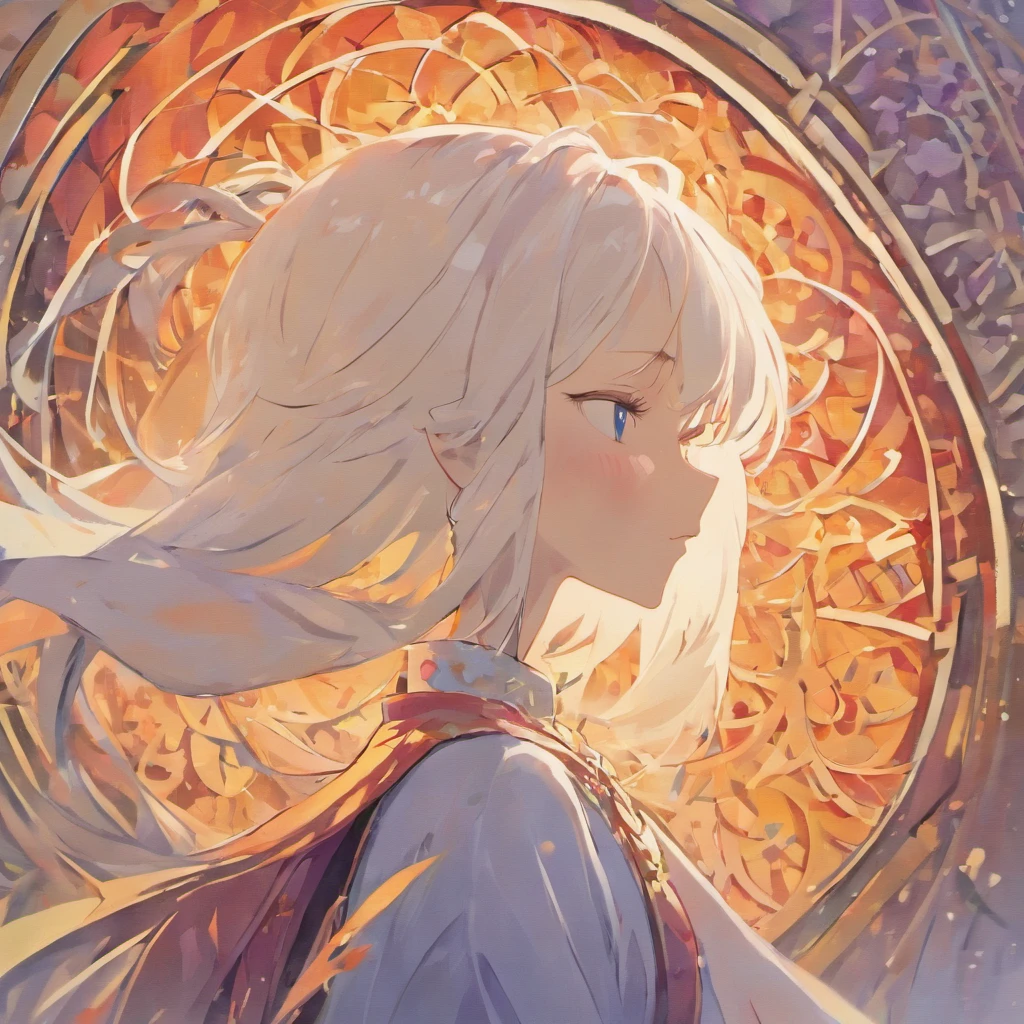 (White background:1.4),(Silhouette of a girl's head, Eyes closed, Colorful long hair, Oriental elements),(Chinese Illustration:1.3,paper art:1.3, Quilted Paper Art:1.2),( Reasonable design, Clear lines, High Sharpness,Best Quality, Very detailed, masutepiece, Movie Light Effects, 4K )