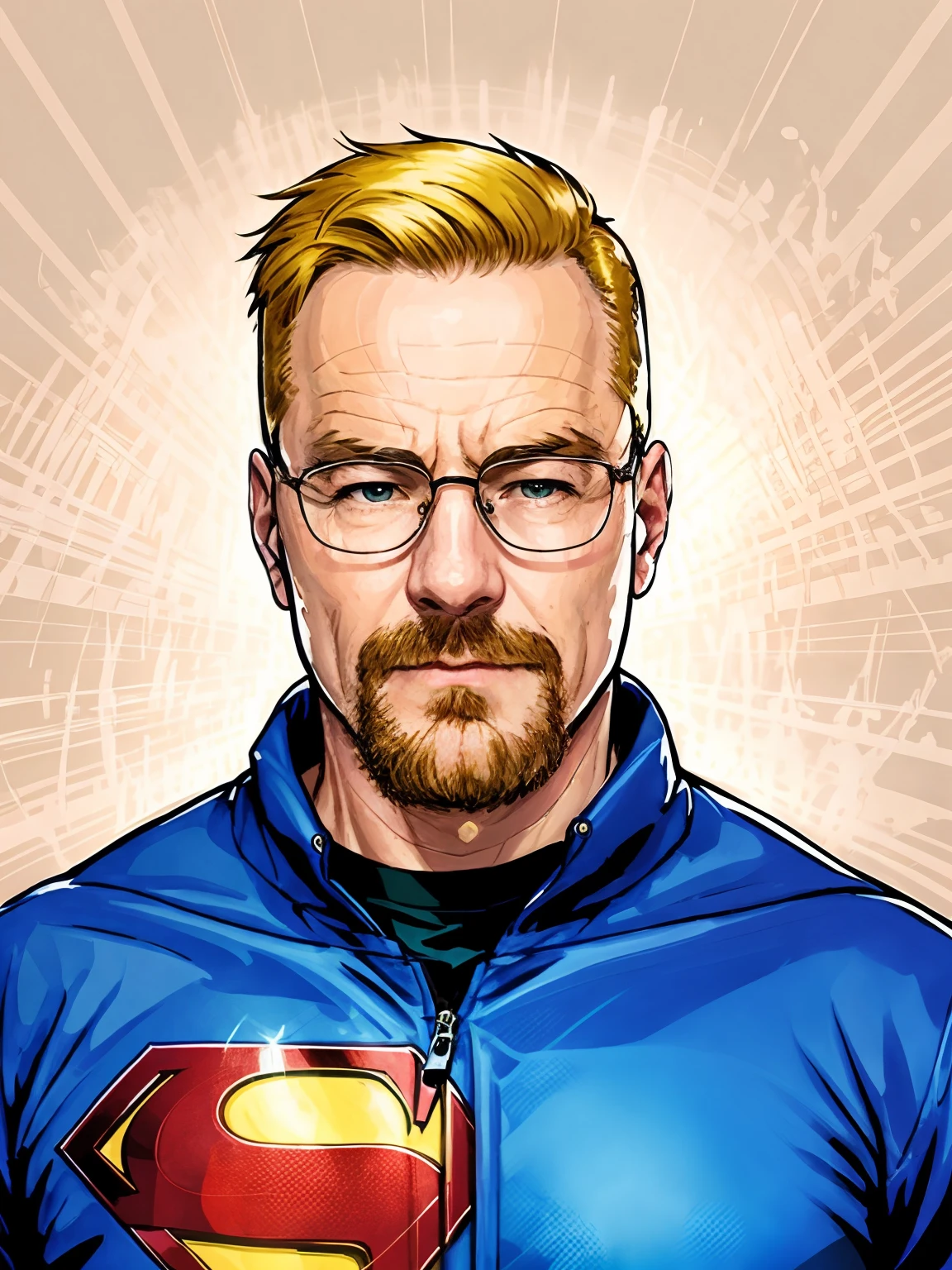 Super hero comic portrait, vivid color, cartoon style