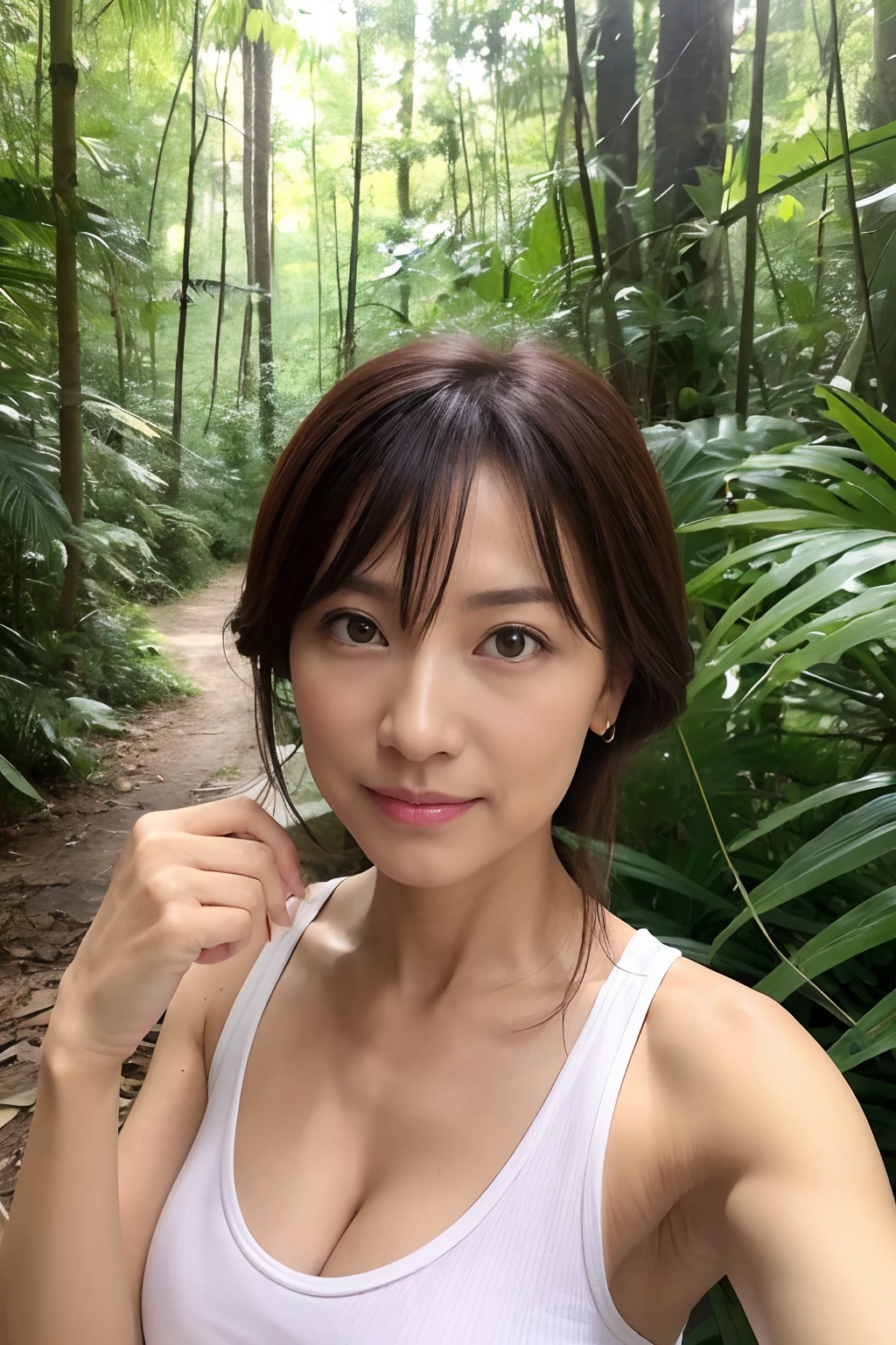 Solo Woman、(50 years old)、(A MILF)、dense woods、coconut、Southland、Tank tops、skin tanned、seductiv、Beautie、japanes、Wrinkled face、large full breasts、cute little、full body Esbian、A sexy