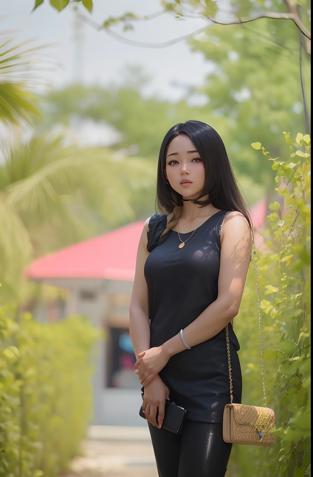 Cute realistic anime,smooth skin,medium size boobs,