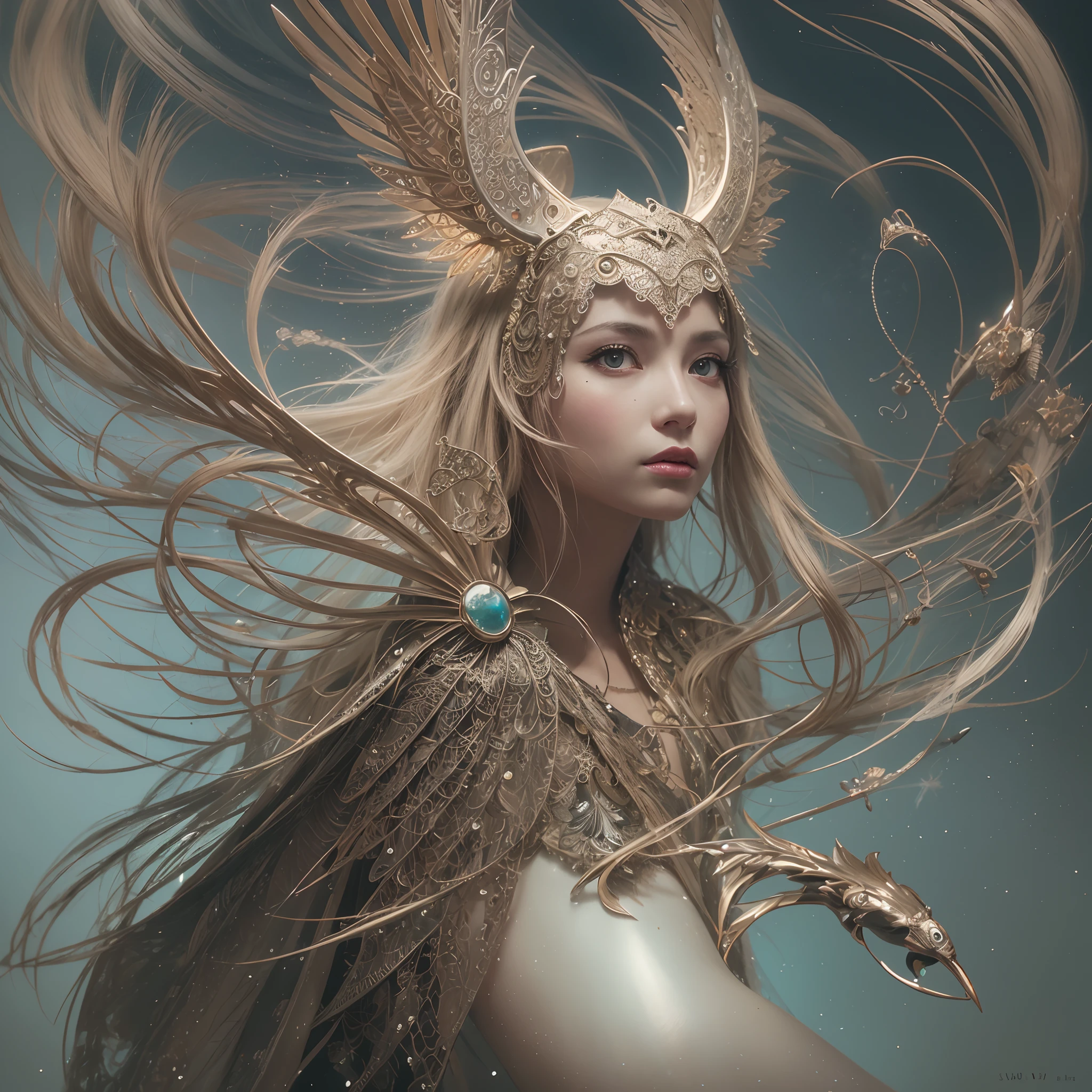 Cute and adorable fantasy owl, Bird-of-Paradise, sparrow, full body, shiny metallic jeweled depth, glowing smoke neon eyes, hoarfrost metal lace, fantasy, sunlight, sunbeam, intricate detail. 8k, dreamlike, surrealism, super cute, symmetrical, soft lighting, trending on artstation, intricate details, highly detailed, unreal engine, by ross tran, wlop, artgerm and james jean, Brian Froud, art illustration by Miho Hirano, Neimy Kanani, oil on canvas by Aykut Aydoğdu, oil painting, heavy strokes, paint dripping --auto --s2
