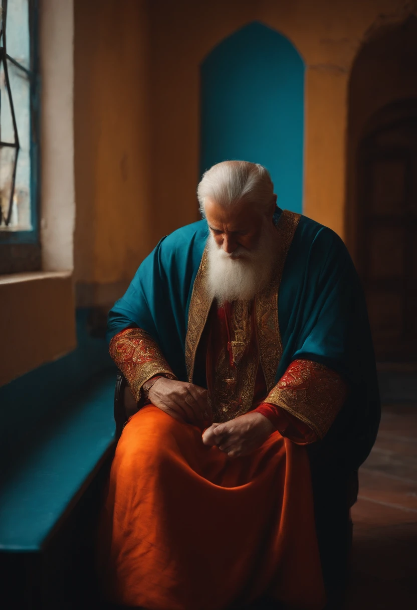 The man bowed his head and was aggrieved