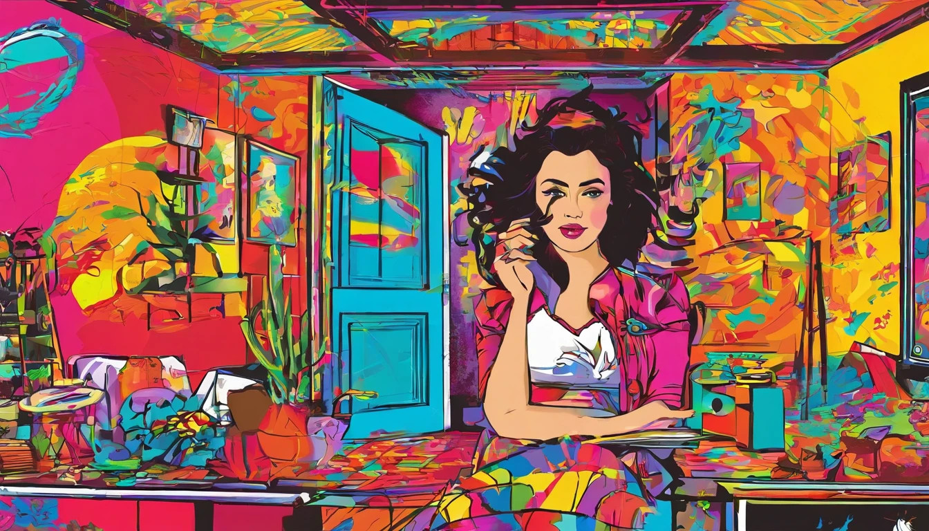 1girl, solo, Laura S. Araeid in the burning house