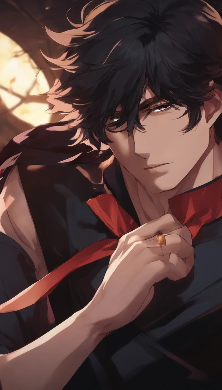Anime men bow their heads
