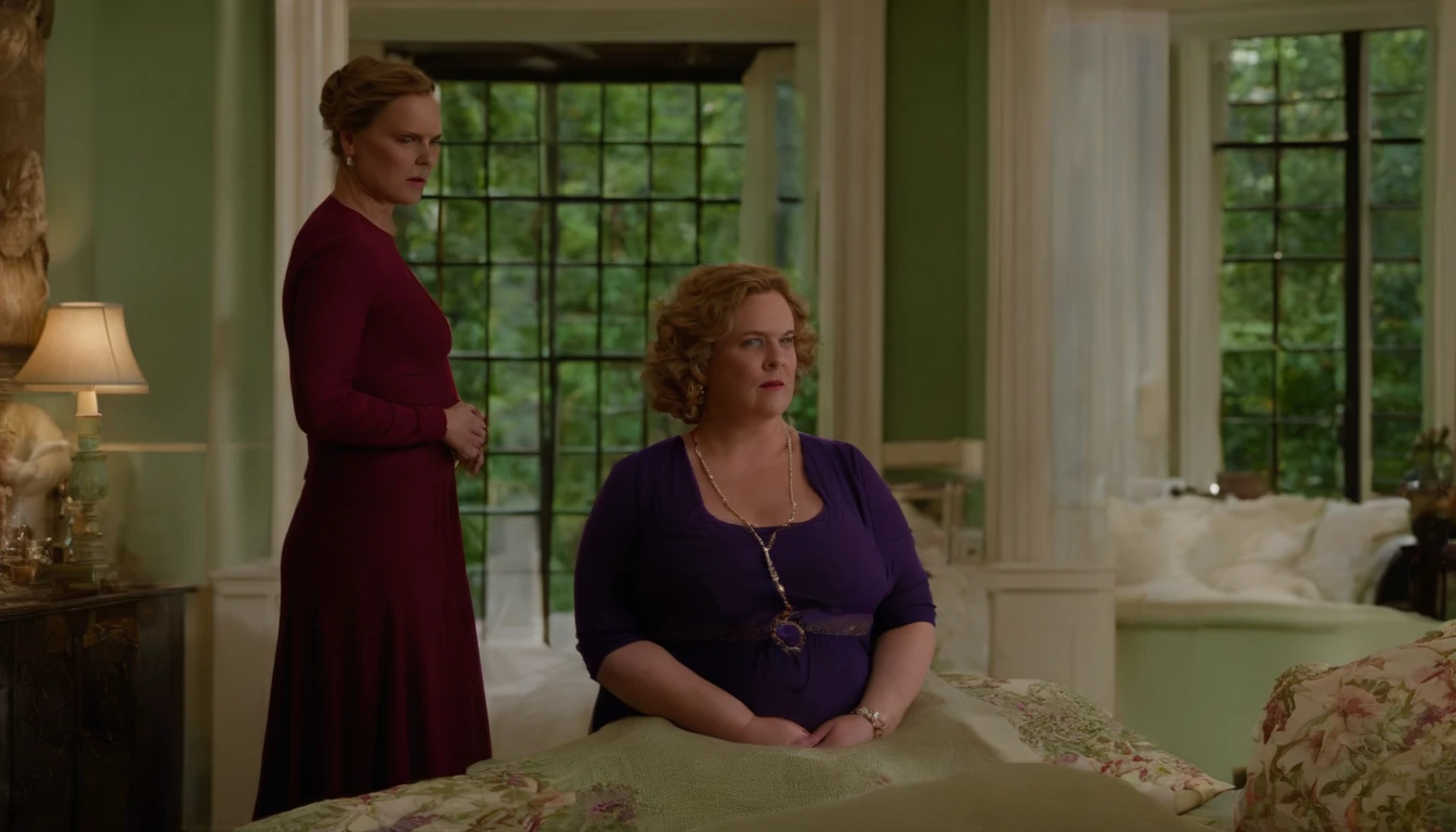 The fat woman swears