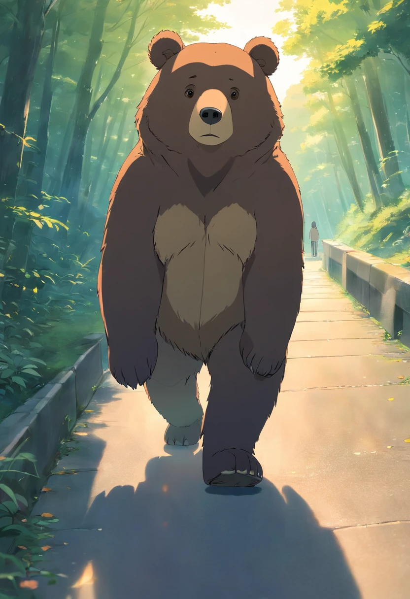 Urso no caminho, meio triste