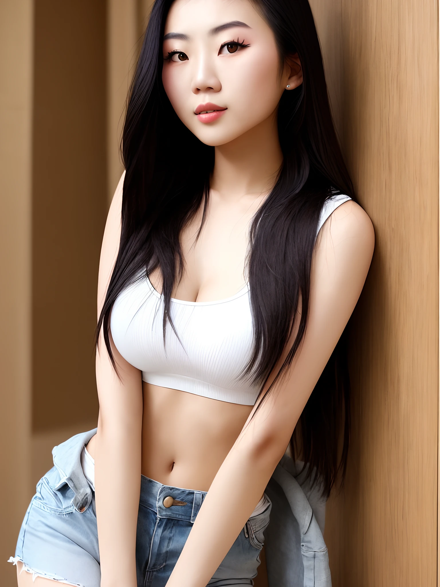 A refined description of the scene you described:
A woman in tight shorts and hair in a complex, elegant style is depicted in a stunning scene. Her long hair displays a variety of patterns and textures.., demonstrating skill and art in creating the hairstyle.
The woman is portrayed with a confident and smiling posture, destacando sua beleza e autenticidade. Your facial features are distinct and expressive, reflecting your individuality and inner strength.
The scene is softly lit, destacando os detalhes do cabelo longos e a beleza da mulher. Your presence is captivating, conveying a sense of grace and determination.
This depiction of a black woman with hair is a celebration of black culture and beauty., capturing the elegance and pride of a traditionally significant hairstyle.