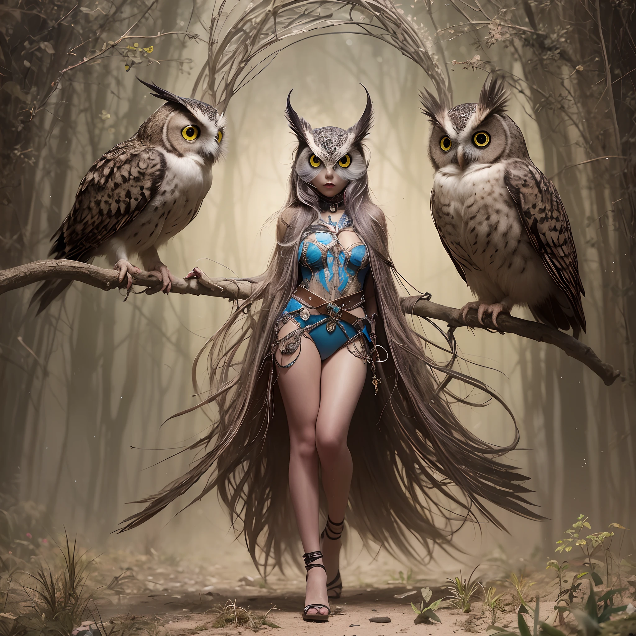 Cute and adorable fantasy owl, Bird-of-Paradise, sparrow, full body, shiny metallic jeweled depth, glowing smoke neon eyes, hoarfrost metal lace, fantasy, sunlight, sunbeam, intricate detail. 8k, dreamlike, surrealism, super cute, symmetrical, soft lighting, trending on artstation, intricate details, highly detailed, unreal engine, by ross tran, wlop, artgerm and james jean, Brian Froud, art illustration by Miho Hirano, Neimy Kanani, oil on canvas by Aykut Aydoğdu, oil painting, heavy strokes, paint dripping --auto --s2