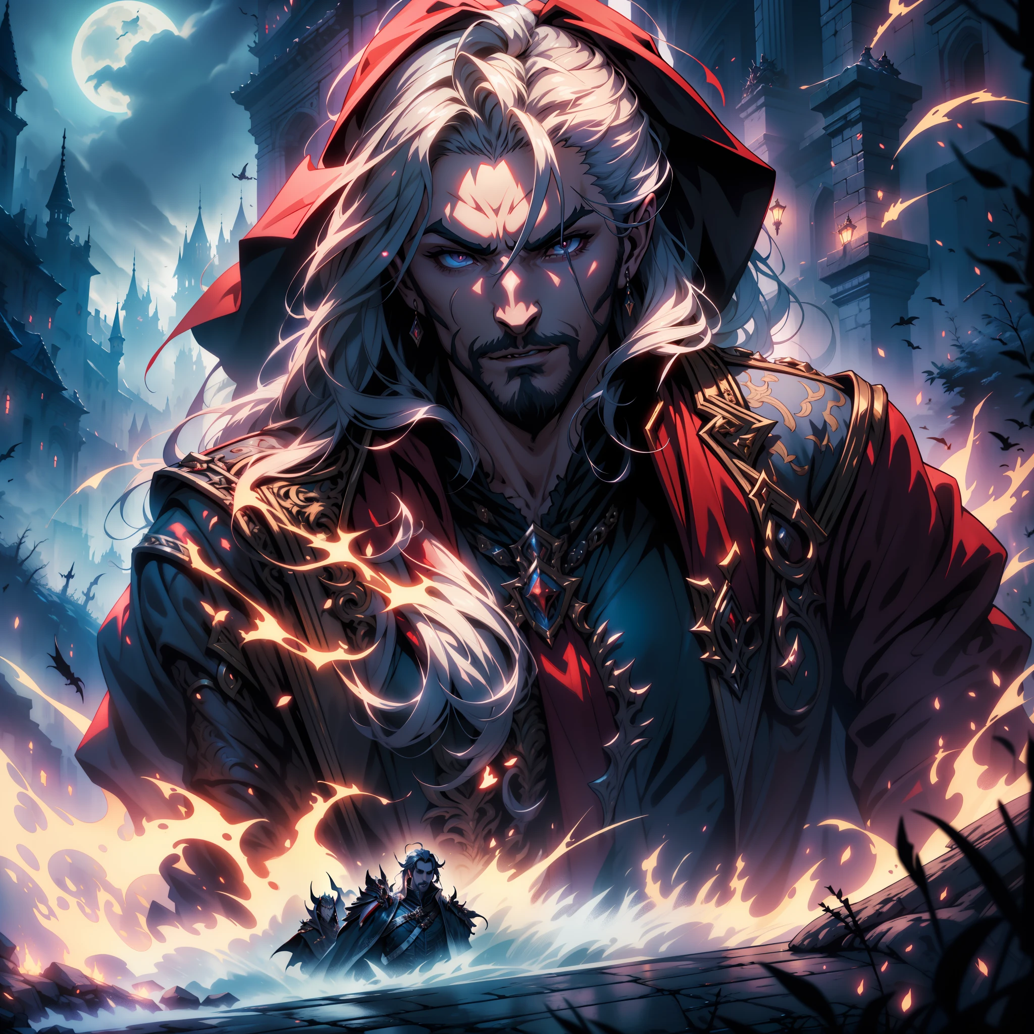 Castlevania lords of the shadows hyper realistic super detailed Dynamic shot master piece scene cinématique scènes movie Epic Legendary Lord Dracula leading troops army of demons to battle War hyper realistic super detailed différent poses scène