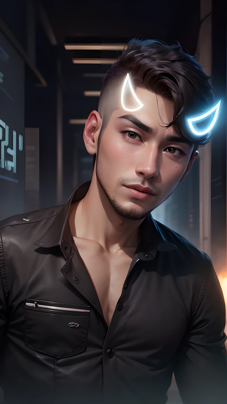 CYBER CITY BACKGROUND DON'T CHANGE HAIRSTYLE HANDSOME BOY DONT CHANGE CLOTHES