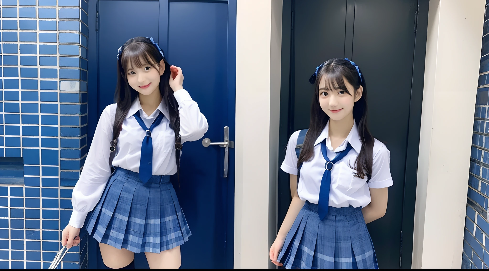 18 year old schoolgirl wearing blue miniskirt