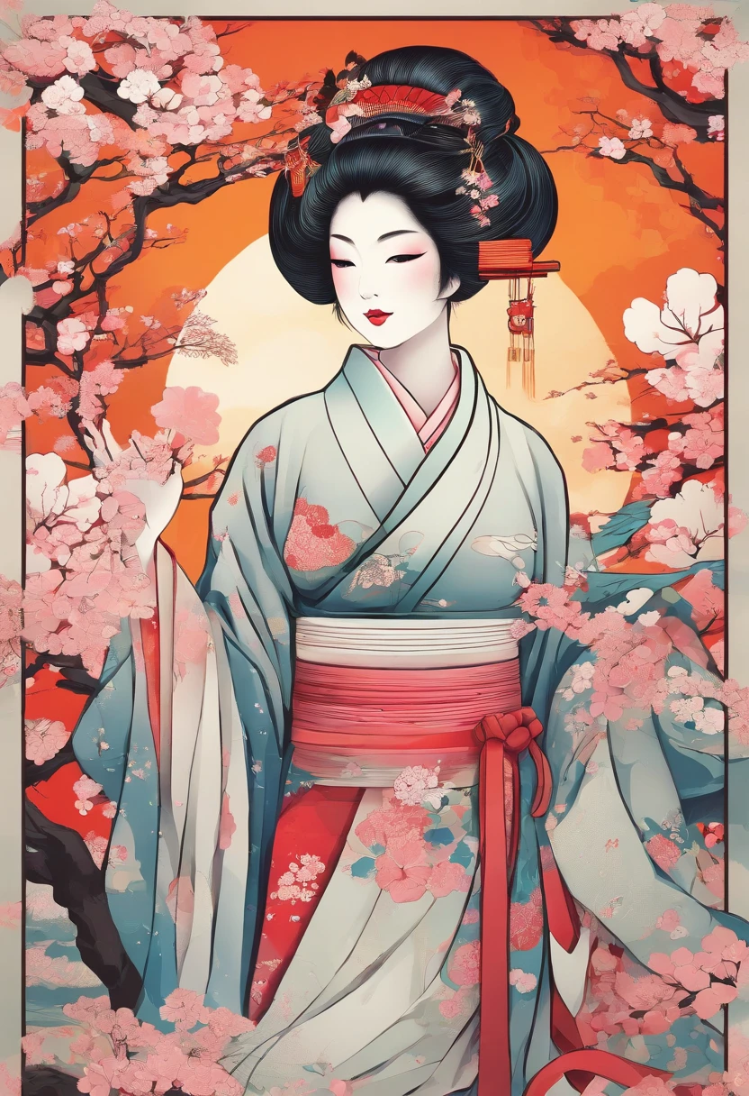 very hip hop confidant badass arrogant cocky boss bitch attitude traditional japanese geisha japanese tattoos in hip hop baggy sagging kimono herry blossom cherry tree petles
