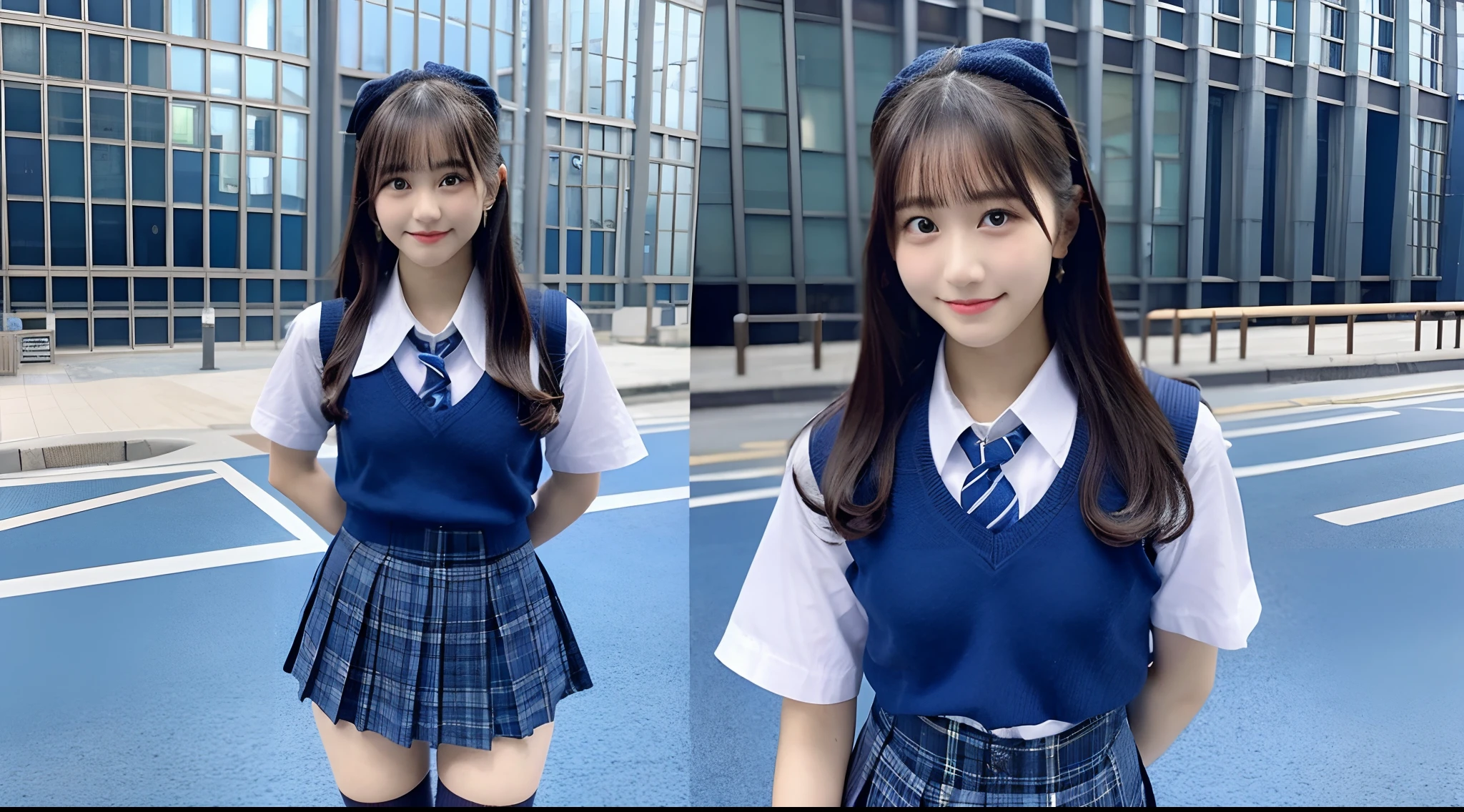 18 year old schoolgirl wearing blue miniskirt