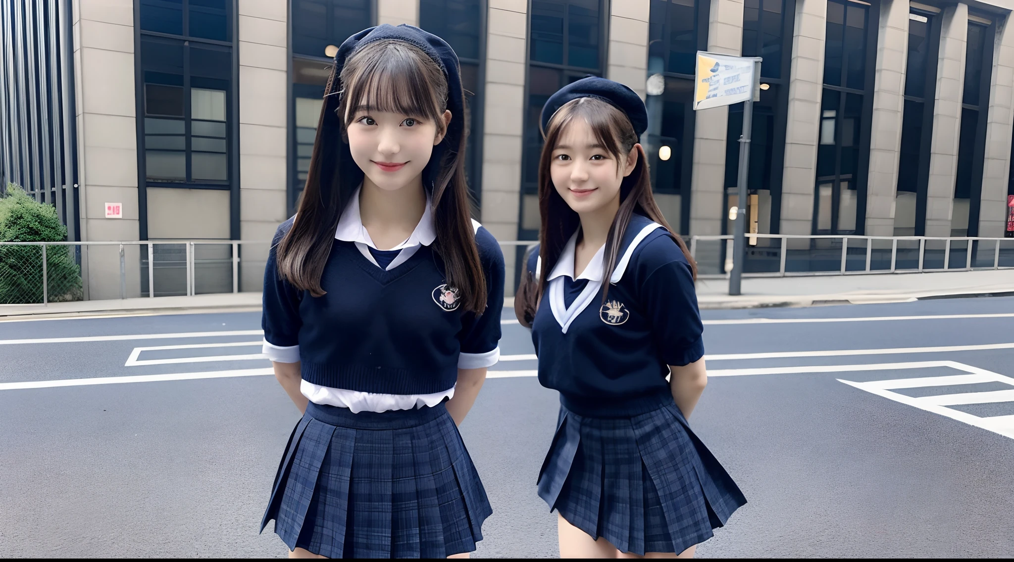 18-year-old schoolgirl wearing navy blue miniskirt