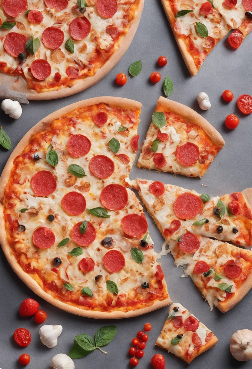food photography,pizza,Rectangular cake,Gummy,Photography effects,电影灯光