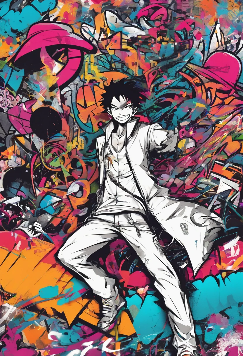 prompt: graffiti, Manga, Full image, high resolucion, high contrast, One Piece