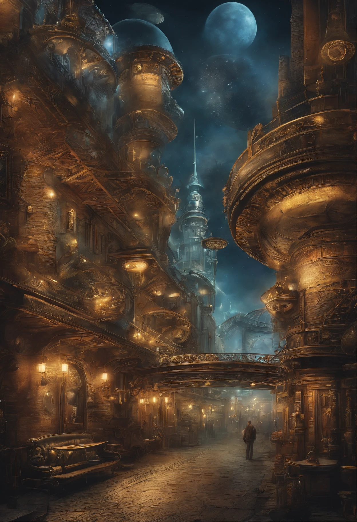 (​masterpiece、4K、ultra-detailliert:1.2)、(animesque:1.2)、illustratio、(realisitic:1)、(Photorealsitic:1)、（Magnificent UFO in the sky：1.5）、、 the panorama、Perspective:1.4)、(fish-eye lens:1.2)、 (landscapes、outside of house、Cityscape、natta、mid night、On the rooftop、cyberpunked、asphalt、graffiti art、Reflectors、Shops、kiosk、Walkway、a street、police officers、taxis、Benches:1.2)、(Skyscraper、Foggy:1.4)、 (pedestrian、Large crowds、a person:1.3)、 (neon signs、Blue Neon、Pink neon、Yellow neon:1.4)、(super model:1.4)、(appearance々Hair color)、