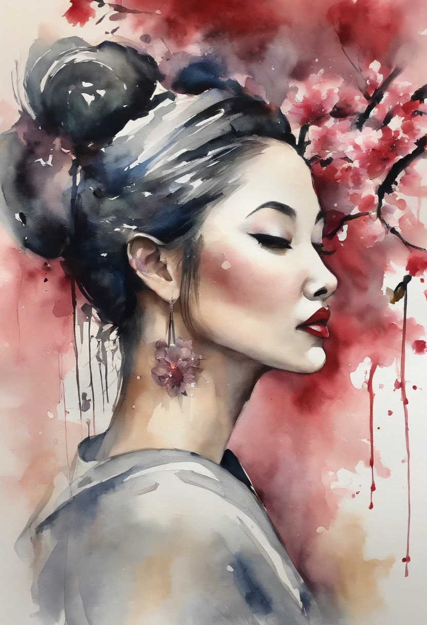 wet bold graffiti-style very hip hop confidant badass arrogant cocky boss bitch attitude traditional japanese geisha japanese tattoos in hip hop baggy sagging kimono herry blossom cherry tree petles