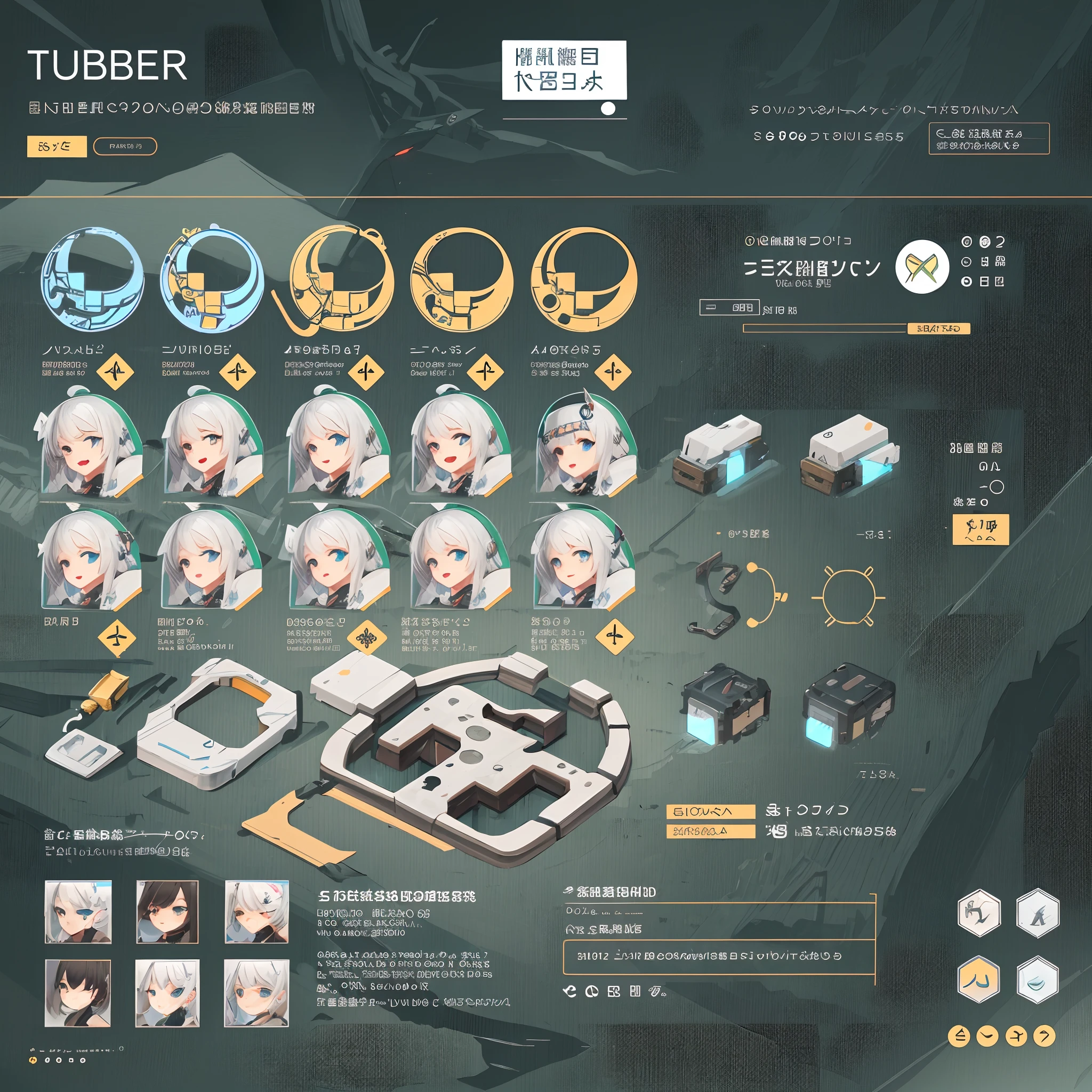 live2D character parts template, parts asset,live 2D vtuber model asset,
