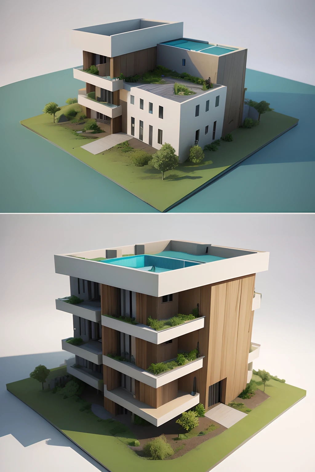 MAQUETTE ARCHITECTURE QUARTIER ECOLOGIQUE 3D