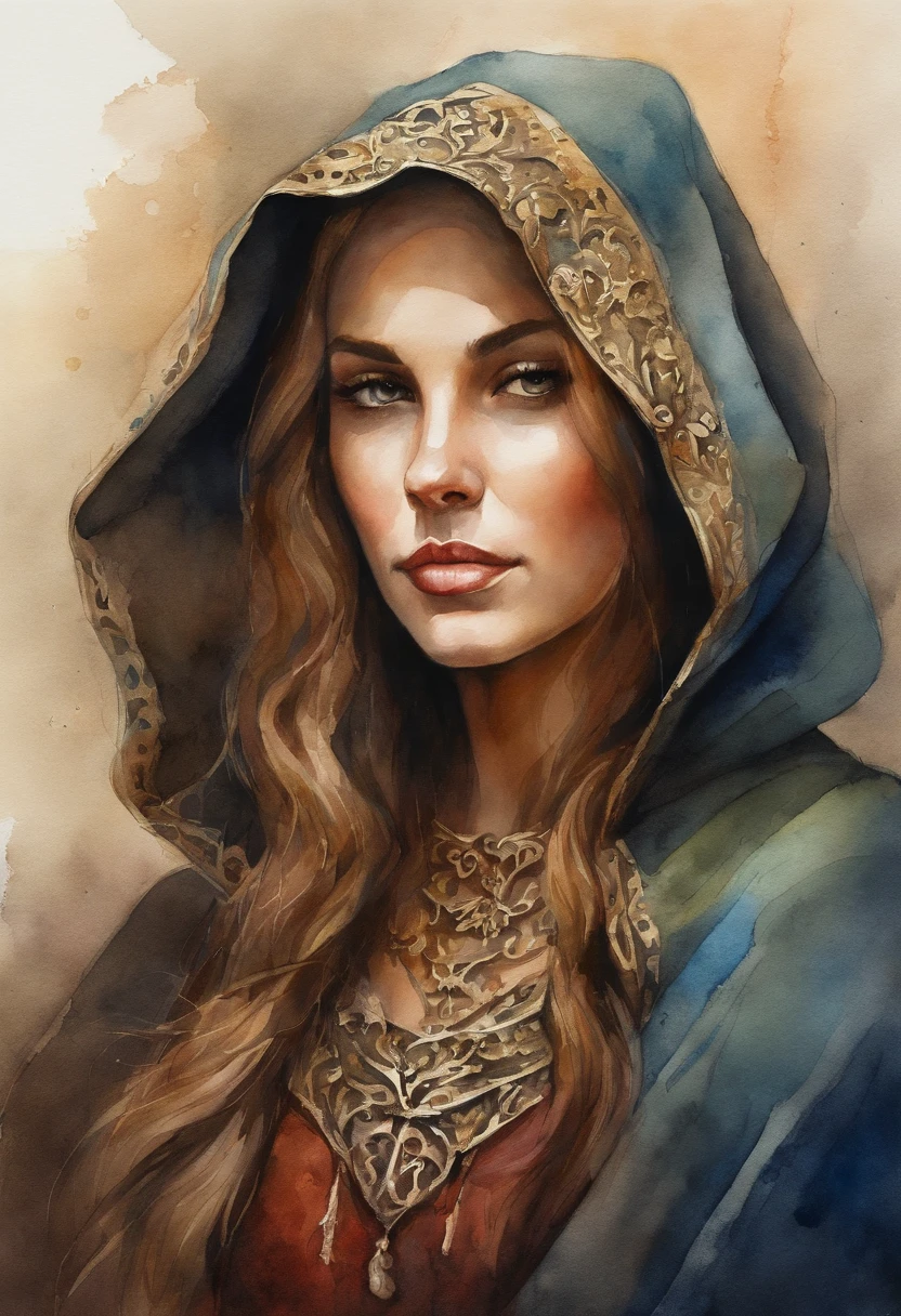 Beautiful girl in a hood, Medieval fantasy