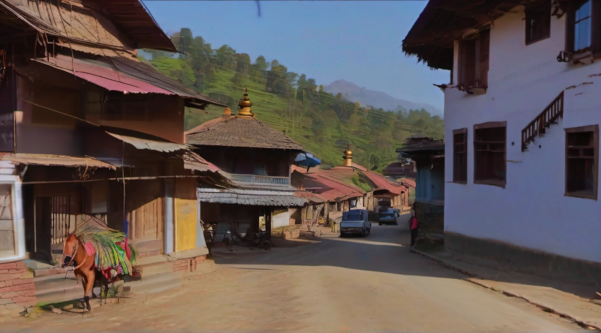 Twilight in a Far-western Village of Nepal.
