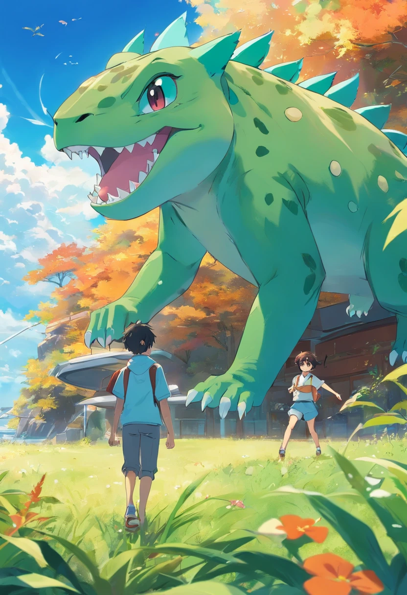 Garoto, gordo, oculos, com bulbasaur