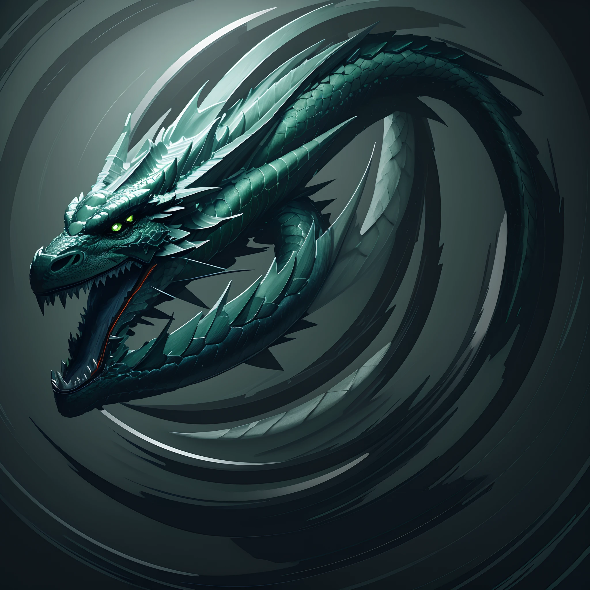 1Dragon(Circular Emblem: 1.5)(Black and Green Dragon: 1.5)(Ultra Quality,Unparalleled Masterpiece:1.4)(Realism:1.2),(Realisitc:1.2)(Absurdres:1.2)anime style,4K,Overwhelmingly Pixel-Perfect,Detailed,Ultra-Detailed,Digital Art,Flat vector art