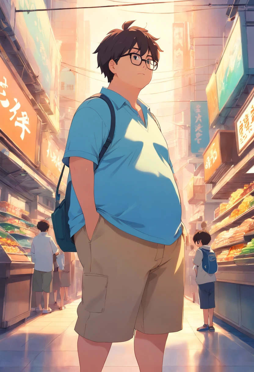 Boy, fat, with, glasses, with bulbassar