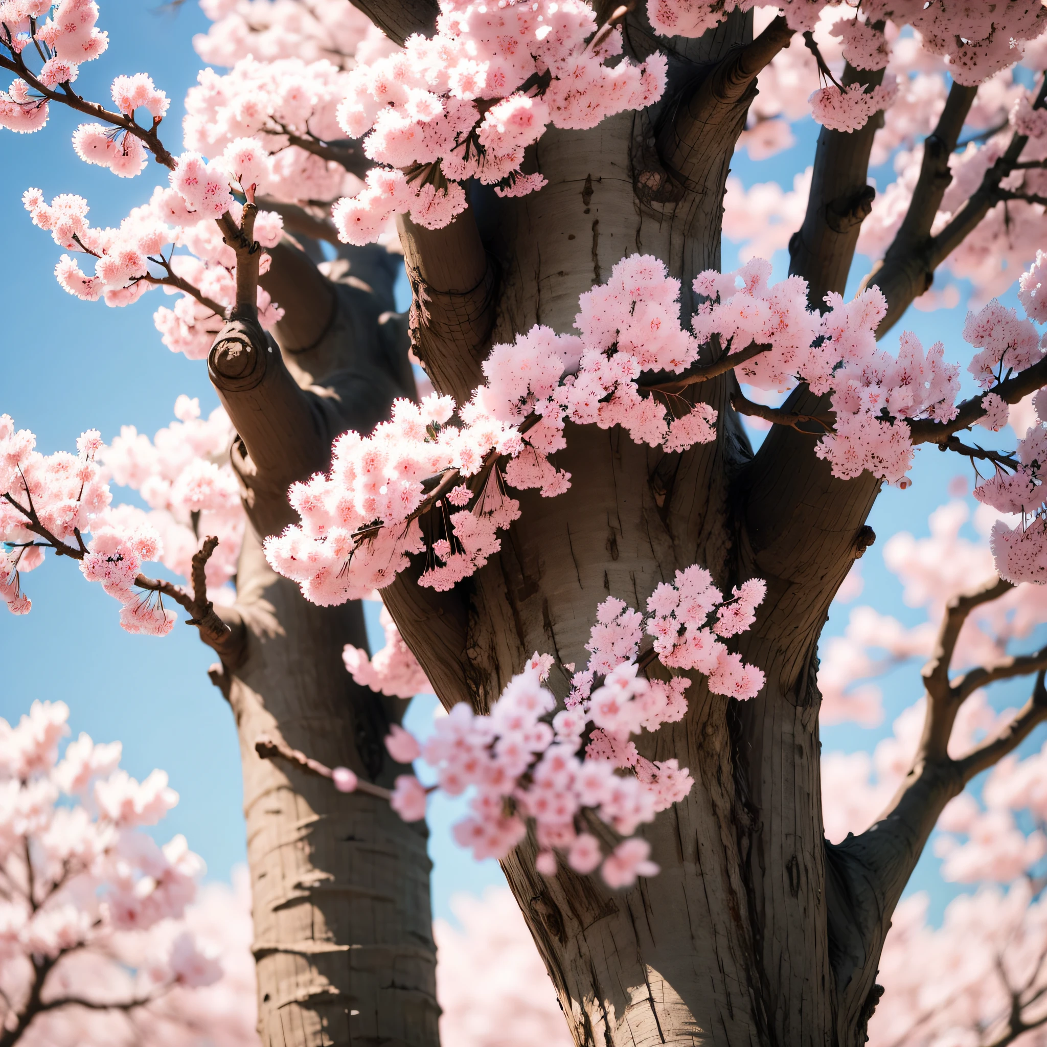 Cherry Blossom Trees in Bloom:
Stunning pink and white cherry blossoms in full bloom during spring.