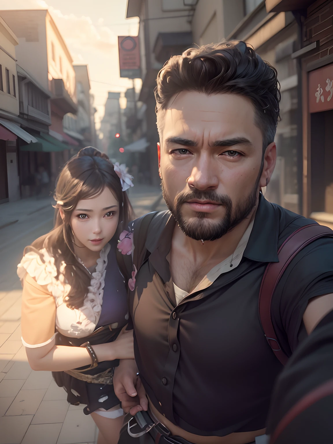 Background change into beautiful anime cool photo realistic photo 8k realistic photo